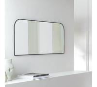 Habitat Black Round Edge Rectangular Wall Mirror - 40x100cm