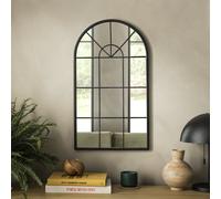 Habitat Black Window Arch Wall Mirror - 70x40cm
