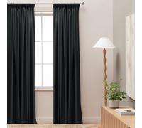 Habitat Blackout Pencil Pleat Curtains - Charcoal -168x183cm