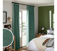 Habitat Blackout Pencil Pleat Curtains - Green - 117x137cm