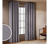 Habitat With Linen Blackout Eyelet Curtain - Dove Grey - 168x137cm