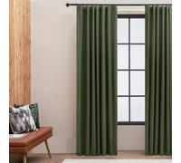 Habitat With Linen Pencil Pleat Curtains - Green - 117x137cm