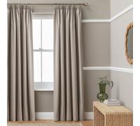 Habitat Blackout with Linen Pencil Pleat Curtains - Stone - 117x137cm