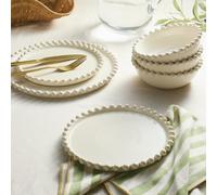 Habitat Bobbin 12 Piece Stoneware Dinner Set - Cream