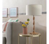 Habitat Bobbin 55cm Ash Wood Stick Table Lamp - Natural