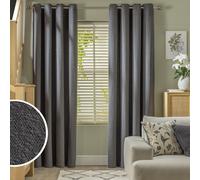 Habitat Boucle Blackout Eyelet Curtains - Dark Grey - 168x229cm