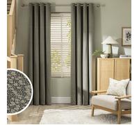 Habitat Boucle Blackout Eyelet Curtains - Green - 117x137cm