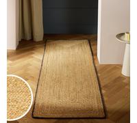 Habitat Braided Grey Border Jute Runner - 66x200cm