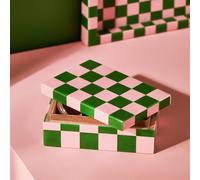 Habitat Brights Checkered Resin Trinket Box - Pink & Green
