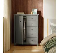 Habitat Brooklyn 1 Door 5 Drawer Short Wardrobe - Grey