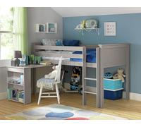 Habitat Brooklyn Mid Sleeper with Desk - Grey