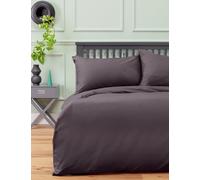 Habitat Brushed Cotton Plain Charcoal Bedding Set - Single