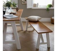Habitat Burford Pair of Solid Wood Dining Benches - White