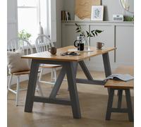 Habitat Burford Solid Wood 4 Seater Dining Table - Dark Grey