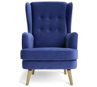 Habitat Callie Velvet Chair - Cornflower Blue