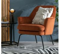 Habitat Celine Velvet Accent Chair - Orange