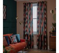 Habitat Chain Check Fully Lined Eyelet Curtains - Multi