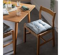 Habitat Chambray Pack of 2 Seat Cushions - Duck Egg