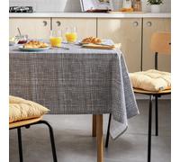 Habitat Charcoal Grid Cotton Wipe Clean Table Cloth - Grey