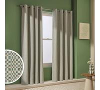 Habitat Check Blackout Jacquard Eyelet Curtains - Teal - 168x229cm