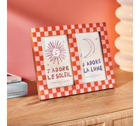 "Habitat Checkered Multi Photo Pink Resin Picture Frame - 4x6"""