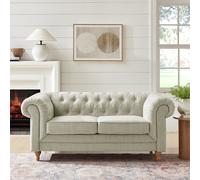 Habitat Chesterfield 2 Seater Fabric Sofa - Natural