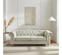 Habitat Chesterfield 3 Seater Fabric Sofa Bed - Natural
