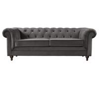 Habitat Chesterfield Velvet 3 Seater Sofa - Charcoal