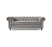 Habitat Chesterfield Velvet 3 Seater Sofa - Light Grey