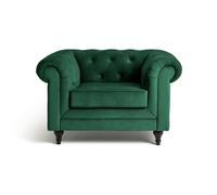 Habitat Chesterfield Velvet Armchair - Green