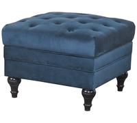 Habitat Chesterfield Velvet Storage Footstool - Blue