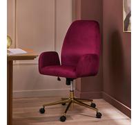Habitat Clarice Velvet Office Chair - Burgundy