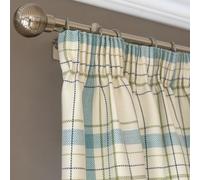 Habitat Classic Check Fully Lined Pencil Pleat Curtains-Blue