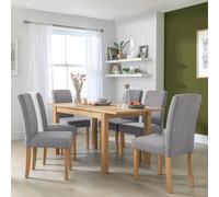Habitat Clifton Extend Natural Dining Table & 4 Grey Chairs