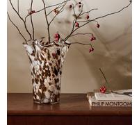 Habitat Confetti Glass Handkerchief Vase - Brown & White