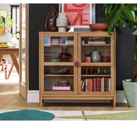 Habitat Cornelia 2 Door Glass Short Display Cabinet -Natural