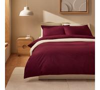 Habitat Cotton 200 TC Plain Burgundy Bedding Set - Superking