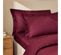 Habitat Cotton 200 TC Plain Burgundy Oxford Pillowcase Pair