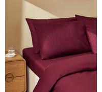 Habitat Cotton 200 TC Plain Burgundy Pillowcase Pair