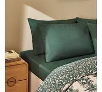 Habitat Cotton 200 TC Plain Forest Green Pillowcase Pair
