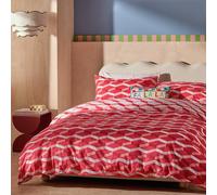 Habitat Cotton Christmas Geo Red Bedding Set - Single