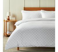 Habitat Cotton Clipped Dot White Bedding Set - King size