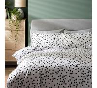 Habitat Cotton Dot Penny White & Black Bedding Set - Double