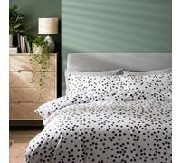 Habitat Cotton Dot Penny White & Black Bedding Set-Kingsize