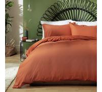 Habitat Cotton Linen Plain Rust Bedding Set - Double