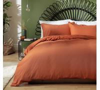 Habitat Cotton Linen Plain Rust Bedding Set - Kingsize