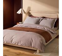 Habitat Cotton Oxford Edge Stripe Cocoa Bedding Set - Single