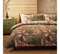 Habitat Cotton Painterly Leaf Green Bedding Set - Single