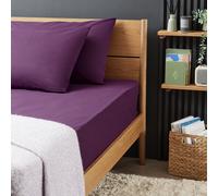 Habitat Cotton Rich 180 TC Grape Fitted Sheet - Double