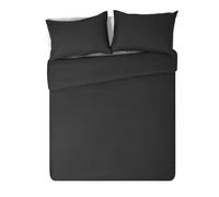 Habitat Cotton Rich 180 TC Plain Black Bedding Set - Double